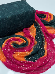 2 Pc Unstitched Handmade Pakka Boor Chiffon