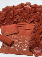 3 Pc Unstitched Boring Chickenkari Lawn