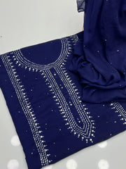 2 Pc Unstitched Handmade Mukesh work