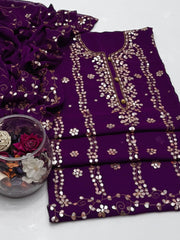 2 Pc Unstitched Press Gotta Chiffon jaal