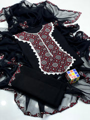 3 Pc Unstitchd Ajrak Cotton Applique