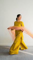 3 Pc Unstitched Organza Handwork Collection