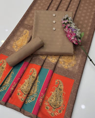 3 Pc Unstitched Self Jacquard Wool/Dhanak