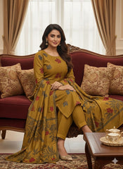 3 Pc Unstitched Leather Peach Wool (kBS0521)