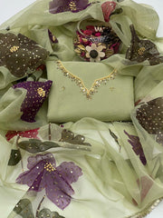 2 Pc Unstitched Handmade Organza Zaari Beads