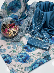 3 pc unstitched Shamoz silk digital print