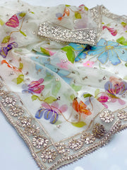 Handmade Gotta Paint Organza Dupatta