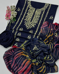 3 Pc Unstitched Handmade Gotta Lawn