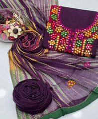 3 Pc Unstitched Handmade Balochi Lawn