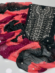 2 Pc Unstitched Mukesh Chiffon