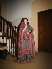 3 Pc Unstitched Shamoze Silk Ajrak Digital Prints