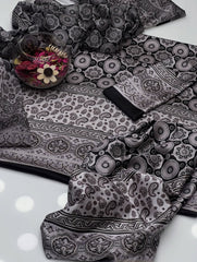 3 Pc Unstitched Shamoze silk Ajrak Digita Prints