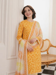 2 Pc Unstitched Block Print Lawn