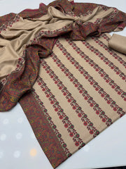 3 Pc Unstitched Kalamkari Pashmina Wool(KSB272)