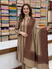 3 Pc Unstitched Kalamkari Pashmina Wool(KSB279)