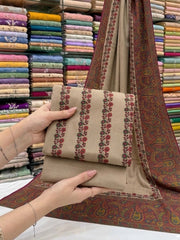 3 Pc Unstitched Kalamkari Pashmina Wool(KSB279)