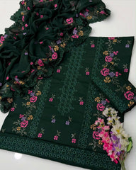 3 Pc Unstitched Multi Cross Stitch Lawn