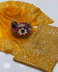 2 Pc Unstitched Chiffon Fabric Shadow Chiken