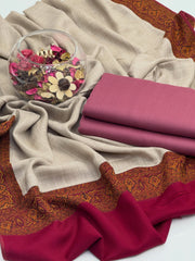 3 Pc Ustitched pure Pashmina Wool Moon Light shawl