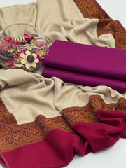 3 Pc Ustitched pure Pashmina Wool Moon Light shawl
