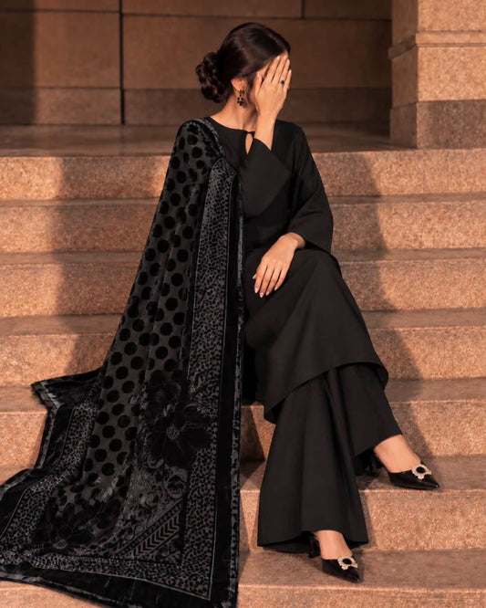 3 Pc Unstitched Dhanak/Palachi Collection