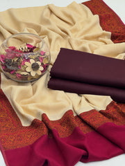 3 Pc Ustitched pure Pashmina Wool Moon Light shawl