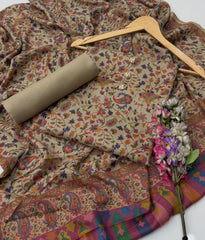 3 Pc Unstitched Kalamkari Pashmina Wool(KSB26)