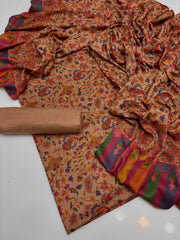 3 Pc Unstitched Kalamkari Pashmina Wool(KSB268)