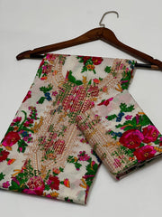 2 pc unstitched 4 season floral print