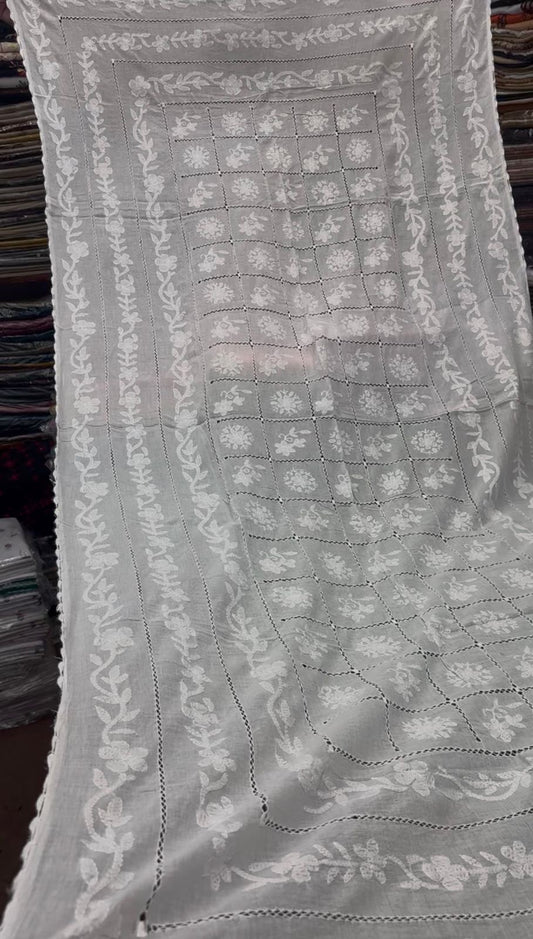 Pure Lawn Tarkashi Chadar Handmade