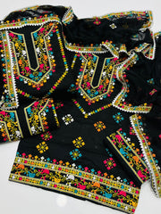 3 pc unstitched Balochi work Lawn