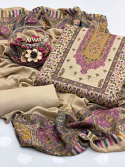 3 Pc Unstitched Pure Pashmina Kani Work