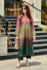 3 Pc Unstitched Shamoz Silk 2 Tone