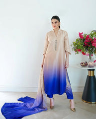 3 Pc Unstitched 2 Tune Shamoze Silk