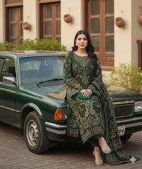 3 Pc Unstitched Wool Jaquard