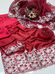 3 Pc Unstitched 2 Tune Shamoze Silk Bareeza