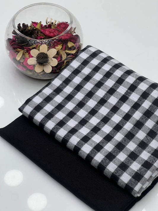 2 Pc Unstitched Marina Wool Check (KSB0041)
