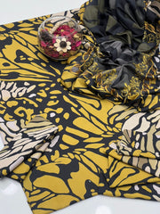 3 Pc Unstitched Soft Slub Digital Print.