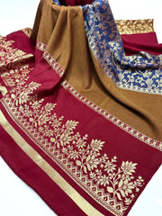 3D pashmina Multi jacquard wool shawl