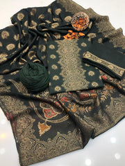 3 Pc Unstitched Lawn All Over Jacquard