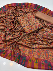 3 Pc Unstitched Kalamkari Pashmina Wool(KSB268)