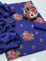3 Pc Unstitched Dhanak Marina Cross Stitch