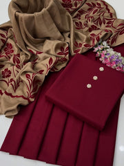 3 Pc Unstitched Pashmina Wool Velvet