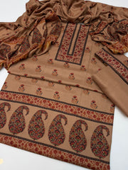 3 Pc Unstitched Kalamkari Pashmina Wool(KSB273)