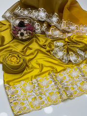 3 Pc Unstitched 2 Tune Shamoze Silk Bareeza