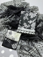 3 pc unstitched Shamoz silk digital prints