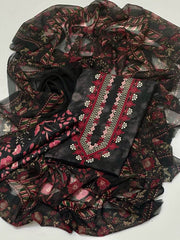 3 pc Unstitched Lawn jacquard collection