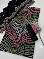3 Pc Unstitched Shiffle Chikankari Lawn