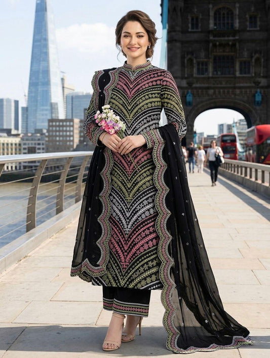3 Pc Unstitched Shiffle Chikankari Lawn