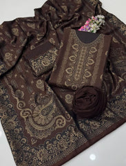 3 Pc Unstitched Wool jacquard